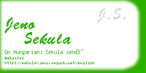 jeno sekula business card